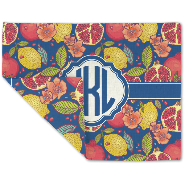Pomegranates & Lemons Linen Placemat - Folded Corner (double side)
