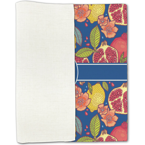 Pomegranates & Lemons Linen Placemat - Folded Half