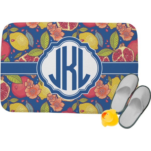 Custom Pomegranates & Lemons Memory Foam Bath Mat (Personalized)