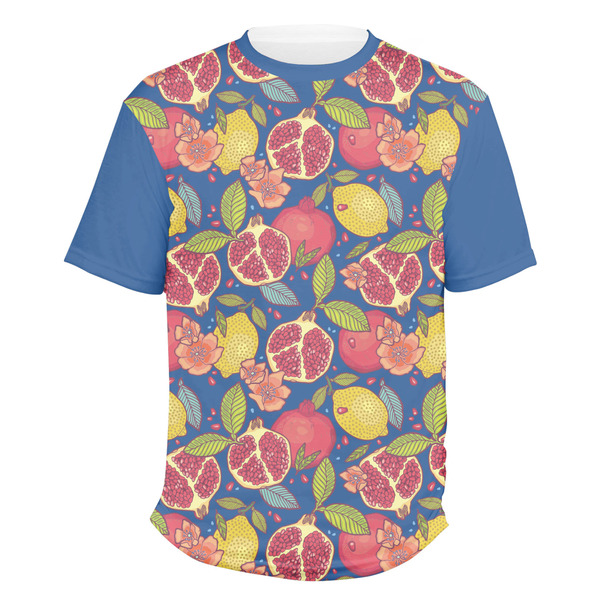 Custom Pomegranates & Lemons Men's Crew T-Shirt - Medium