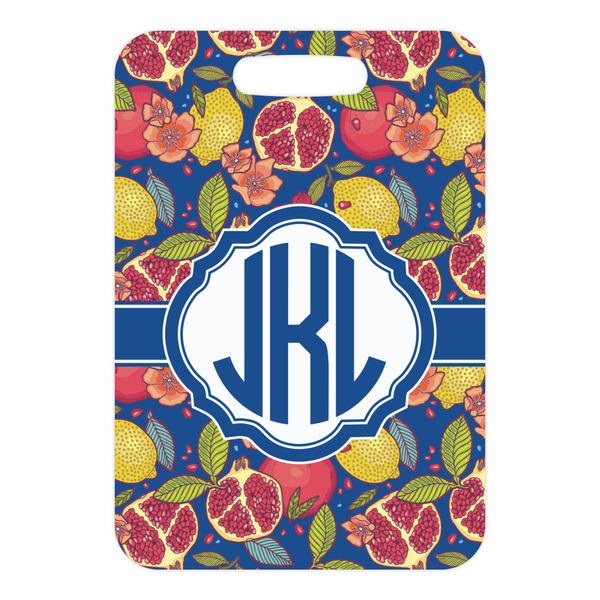 Pomegranates & Lemons Metal Luggage Tag - Front Without Strap
