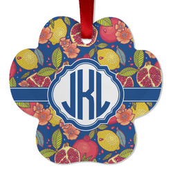 Pomegranates & Lemons Metal Paw Ornament - Double Sided w/ Monogram