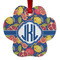 Pomegranates & Lemons Metal Paw Ornament - Double Sided w/ Monogram