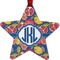 Pomegranates & Lemons Metal Star Ornament - Double Sided w/ Monogram