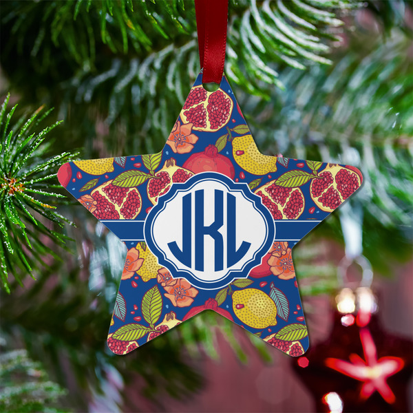 Pomegranates & Lemons Metal Star Ornament - Lifestyle