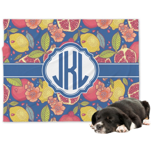Custom Pomegranates & Lemons Dog Blanket - Regular (Personalized)