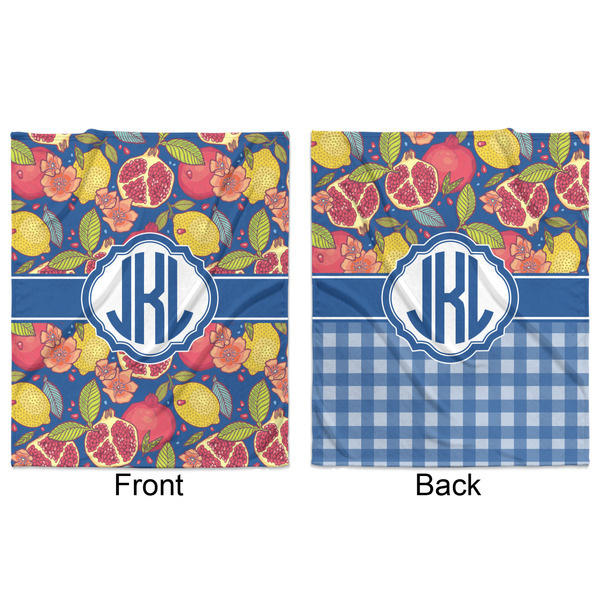 Pomegranates & Lemons Minky Blanket - 50"x60" - Double Sided - Front & Back