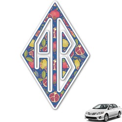 Pomegranates & Lemons Monogram Car Decal (Personalized)