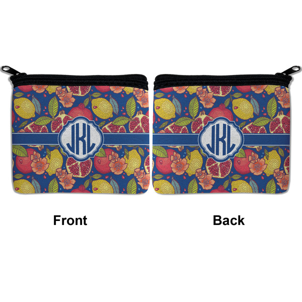 Pomegranates & Lemons Neoprene Coin Purse - Front & Back (APPROVAL)