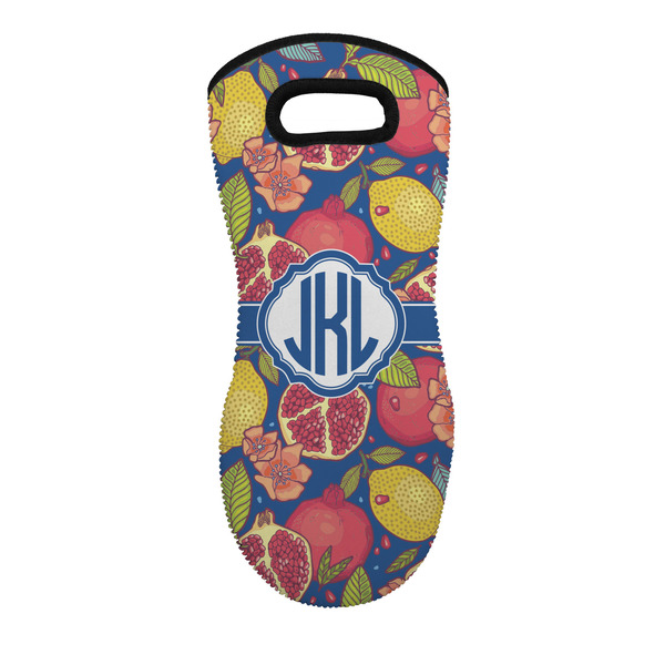 Custom Pomegranates & Lemons Neoprene Oven Mitt w/ Monograms