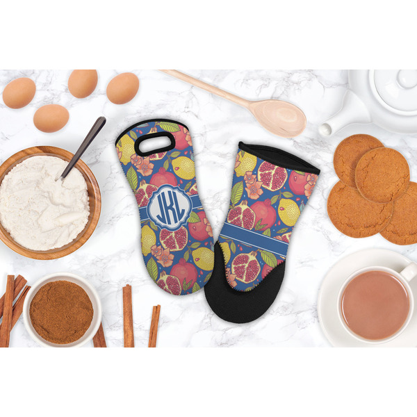 Pomegranates & Lemons Neoprene Oven Mitt - Lifestyle Image