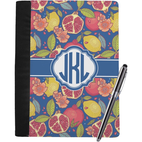 Custom Pomegranates & Lemons Notebook Padfolio - Large w/ Monogram