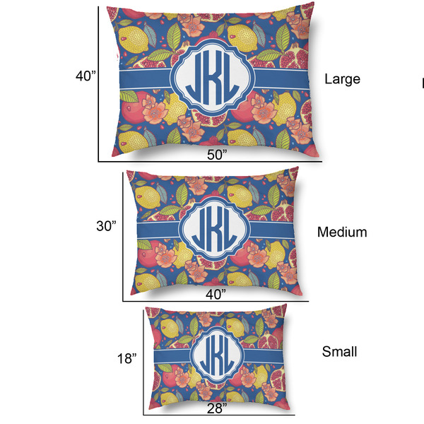 Pomegranates & Lemons Outdoor Dog Beds - SIZE CHART