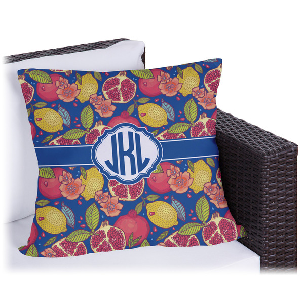 Custom Pomegranates & Lemons Outdoor Pillow (Personalized)