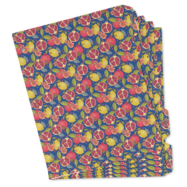 Custom Pomegranates & Lemons Binder Tab Divider Set (Personalized)