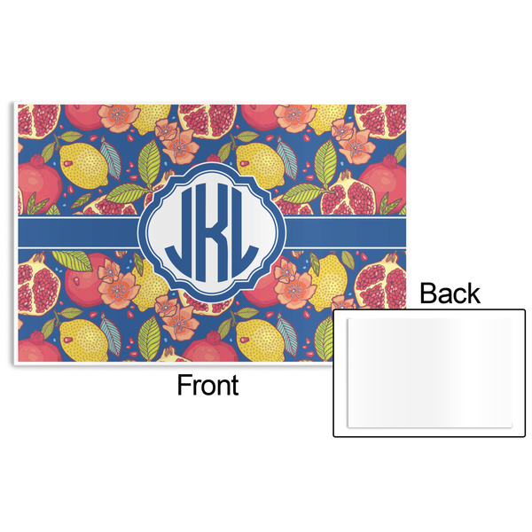 Pomegranates & Lemons Disposable Paper Placemat - Front & Back