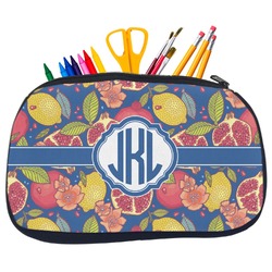Pomegranates & Lemons Neoprene Pencil Case - Medium w/ Monogram