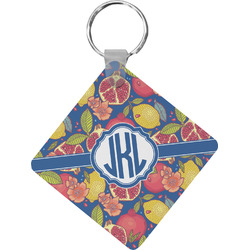 Pomegranates & Lemons Diamond Plastic Keychain w/ Monogram