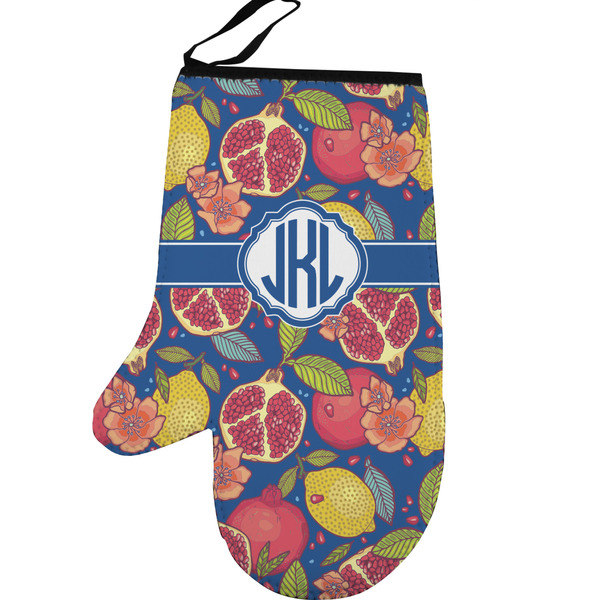 Pomegranates & Lemons Personalized Oven Mitt - Left