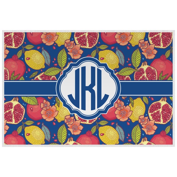 Custom Pomegranates & Lemons Laminated Placemat w/ Monogram