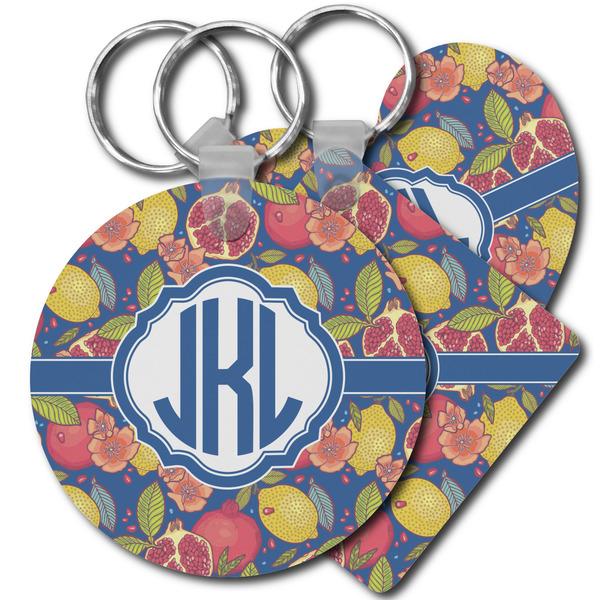 Custom Pomegranates & Lemons Plastic Keychain (Personalized)
