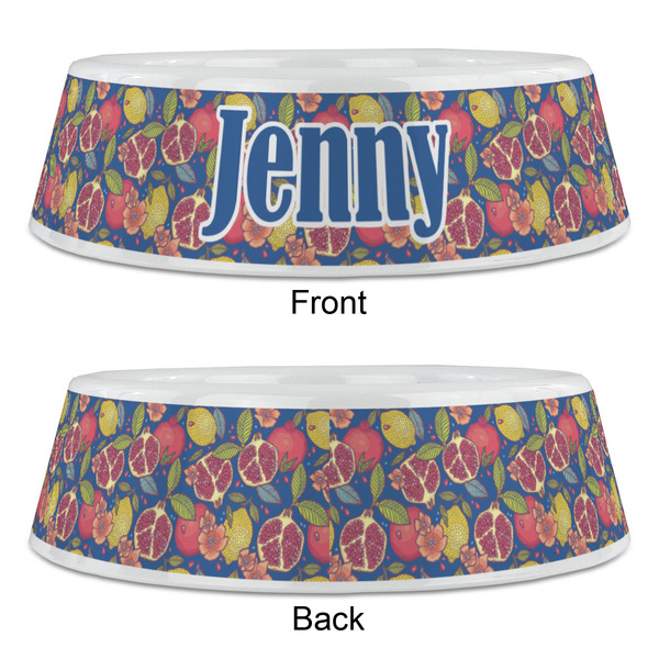 Pomegranates & Lemons Plastic Pet Bowls - Large - APPROVAL