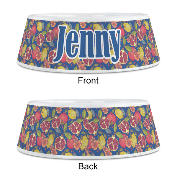 Pomegranates & Lemons Plastic Pet Bowls - Medium - APPROVAL