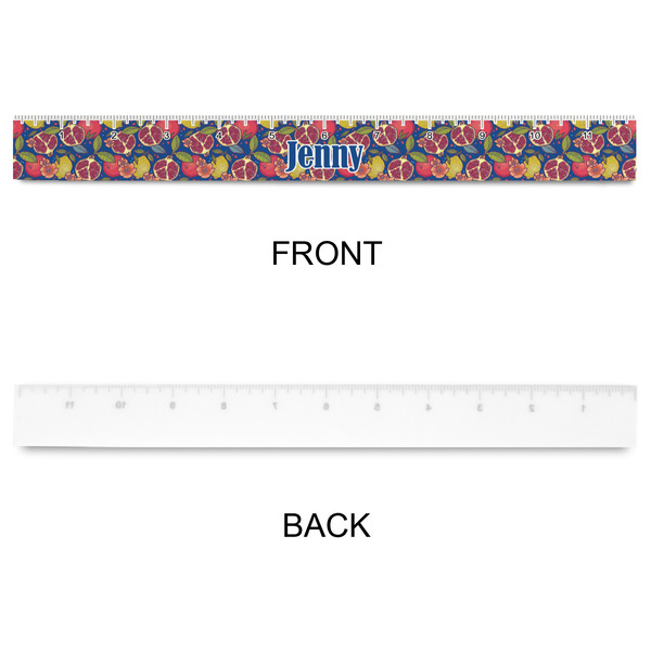 Pomegranates & Lemons Plastic Ruler - 12" - APPROVAL
