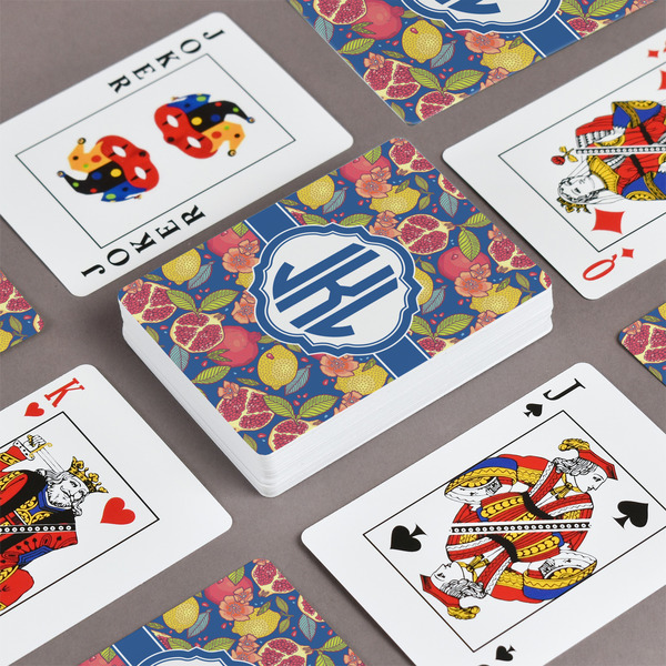 Pomegranates & Lemons Playing Cards - Front & Back View
