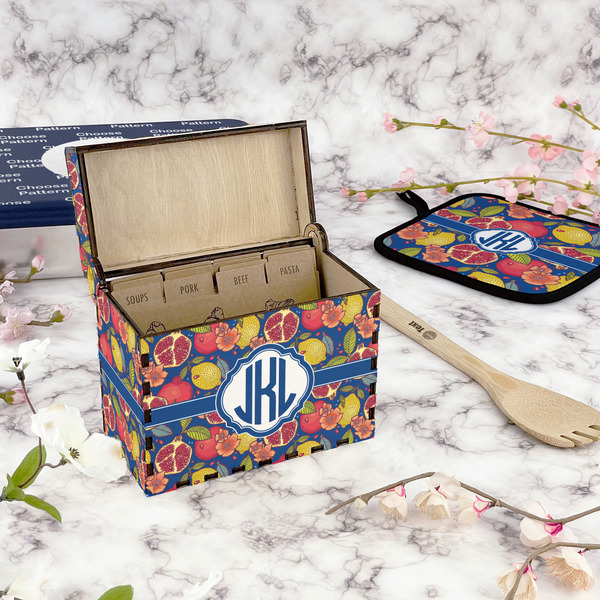 Pomegranates & Lemons Recipe Box - Full Color - In Context