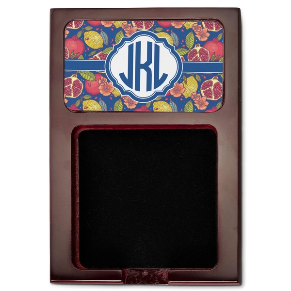 Pomegranates & Lemons Red Mahogany Sticky Note Holder - Flat