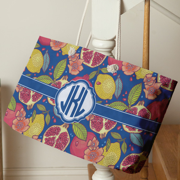 Pomegranates & Lemons Large Rope Tote - Life Style
