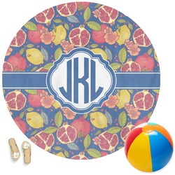 Pomegranates & Lemons Round Beach Towel (Personalized)