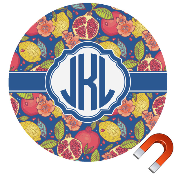 Custom Pomegranates & Lemons Round Car Magnet - 10" (Personalized)