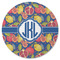 Pomegranates & Lemons Round Rubber Backed Coaster (Personalized)