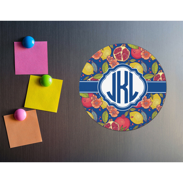 Pomegranates & Lemons Round Fridge Magnet - LIFESTYLE