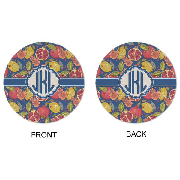 Pomegranates & Lemons Round Linen Placemats - APPROVAL (double sided)