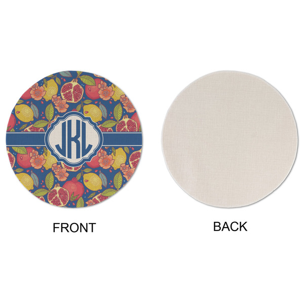Pomegranates & Lemons Round Linen Placemats - APPROVAL (single sided)