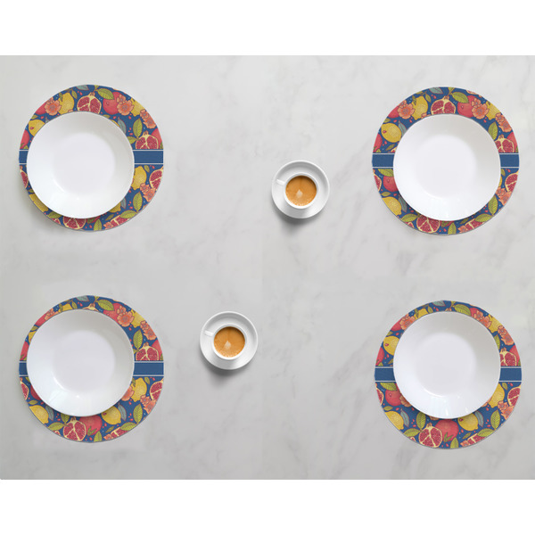 Pomegranates & Lemons Round Linen Placemats - LIFESTYLE (set of 4)