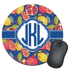 Pomegranates & Lemons Round Mouse Pad (Personalized)