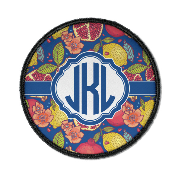 Custom Pomegranates & Lemons Iron On Round Patch w/ Monogram