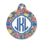Pomegranates & Lemons Round Pet ID Tag - Small (Personalized)