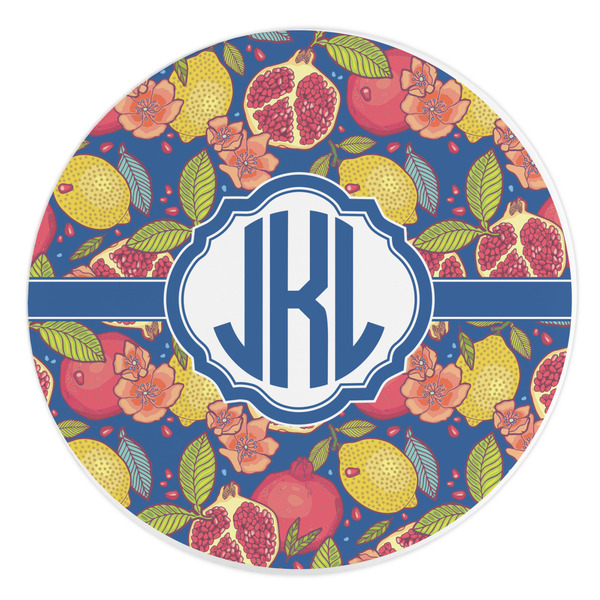 Custom Pomegranates & Lemons Round Stone Trivet (Personalized)