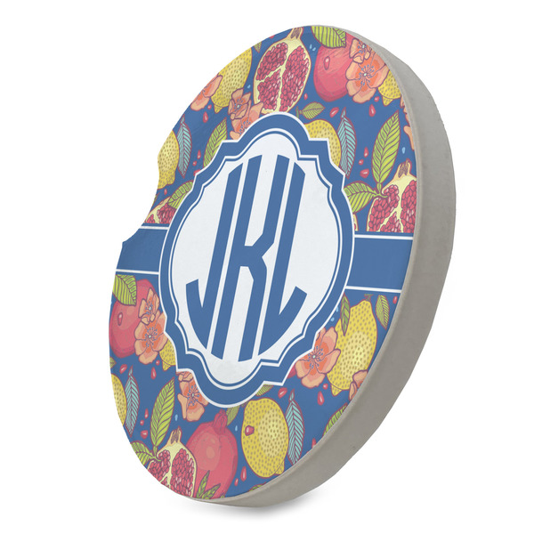 Pomegranates & Lemons Sandstone Car Coaster - STANDING ANGLE