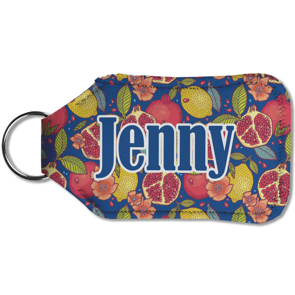 Pomegranates & Lemons Sanitizer Holder Keychain - Small (Back)