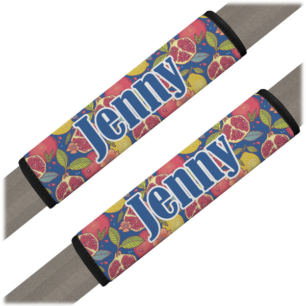 Custom Pomegranates & Lemons Seat Belt Covers (Set of 2) (Personalized)