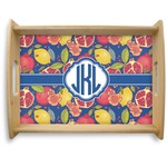 Pomegranates & Lemons Natural Wooden Tray - Large (Personalized)