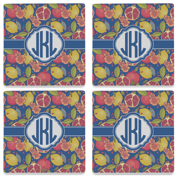 Pomegranates & Lemons Set of 4 Sandstone Coasters - See All 4 View