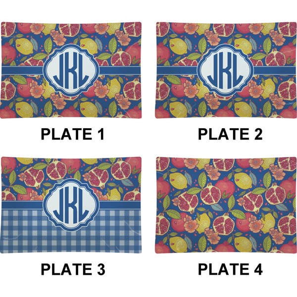 Pomegranates & Lemons Set of Rectangular Appetizer / Dessert Plates (Approval)