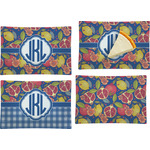 Pomegranates & Lemons Set of 4 Glass Rectangular Appetizer / Dessert Plate (Personalized)